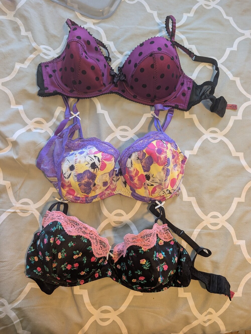 Set Of 3 Betsey Johnson Push Up Bras